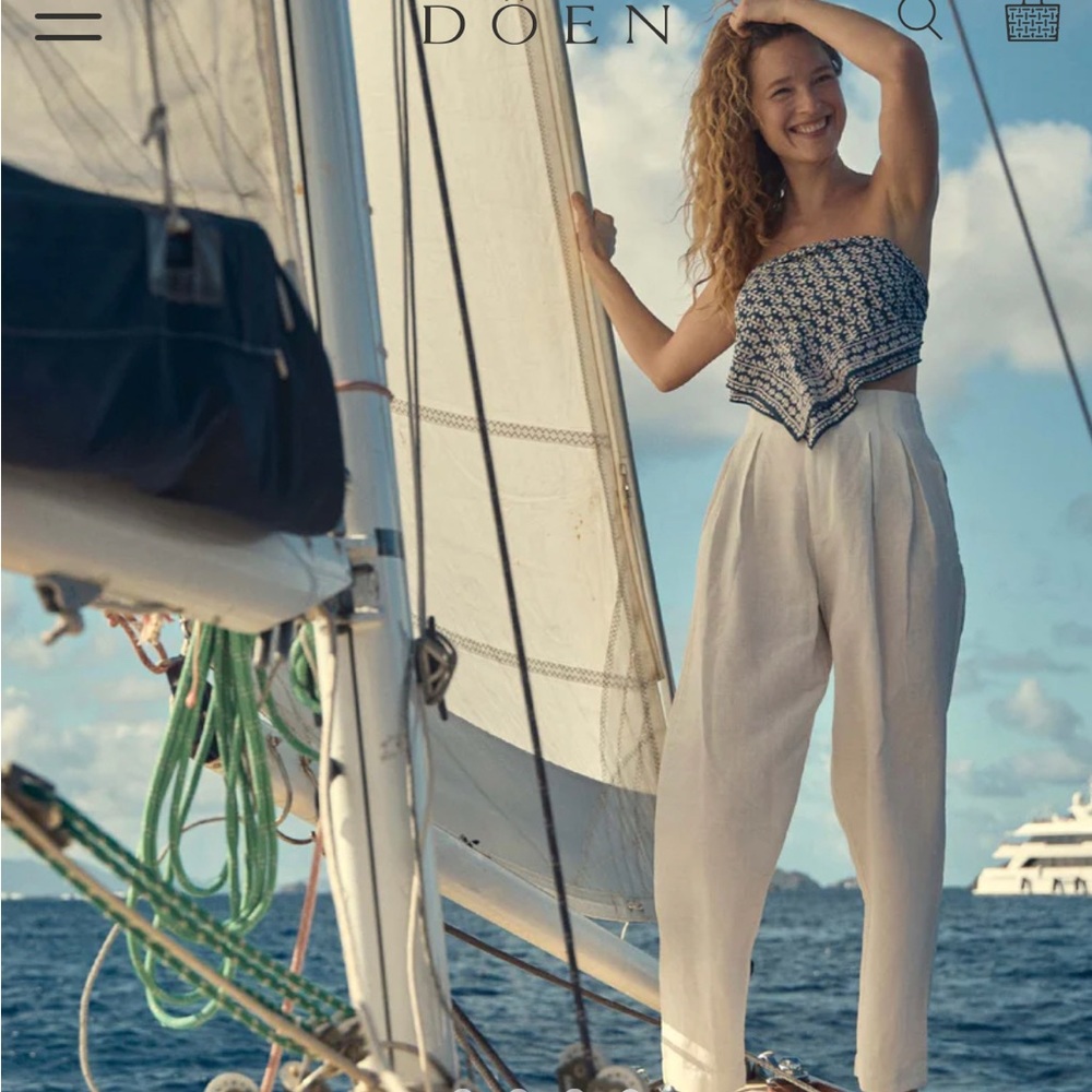 DOEN LOUVRE PANT, SIZE 6, NWT, SALT. Currently retailing at $198!